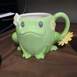 Daisy Frog Hand Painted Mug